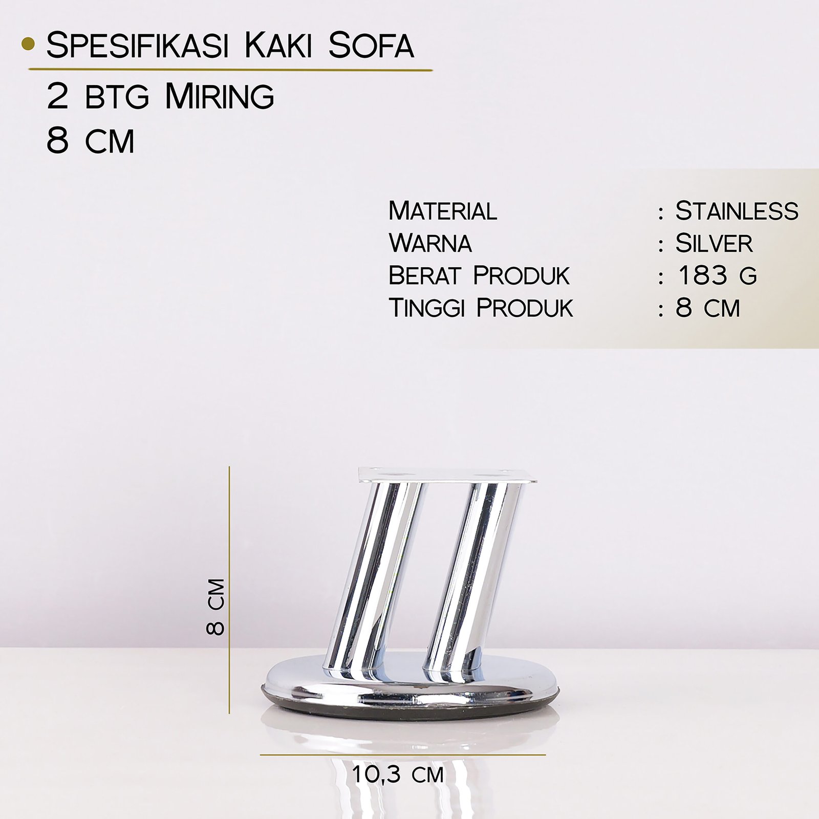 Kaki Sofa 2 Batang Miring - Image 2