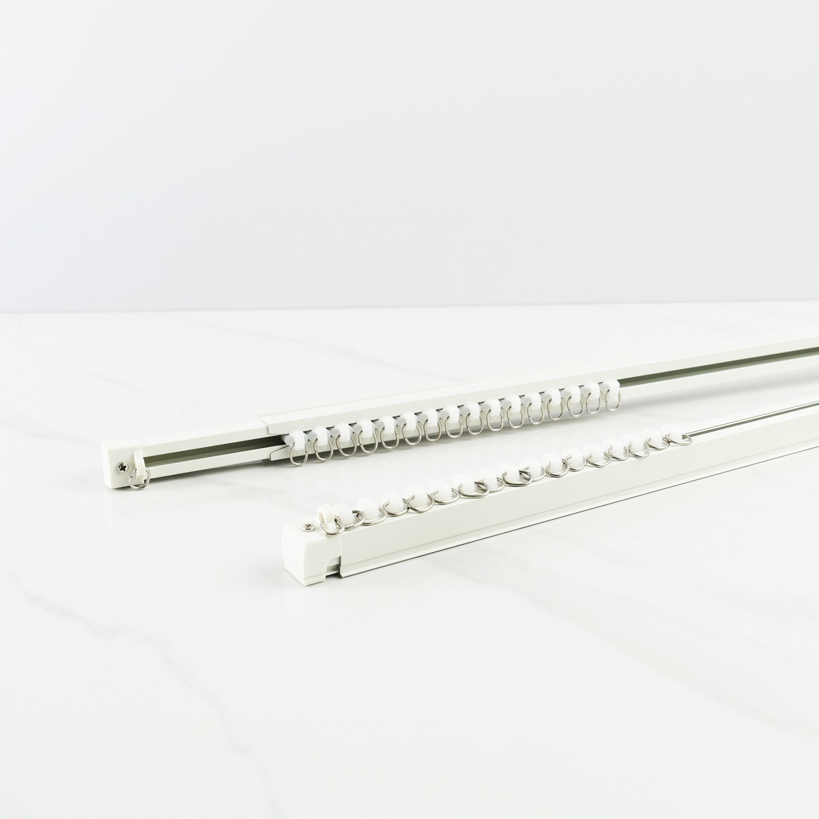 Rell Vitrase Aluminium Premium – Set Rel Batang Vitrase Gorden Teleskopik Single & Double - White - Image 3