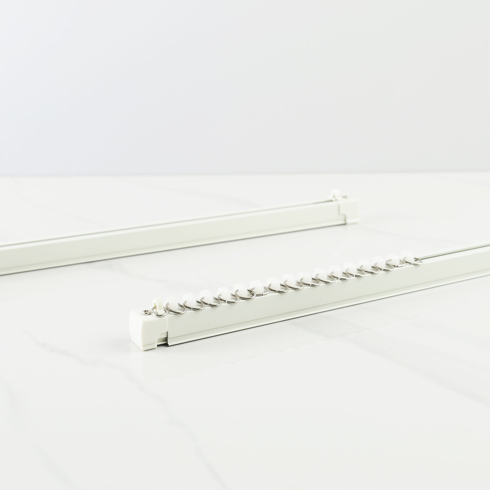 Rell Vitrase Aluminium Premium – Set Rel Batang Vitrase Gorden Teleskopik Single & Double - White - Image 2